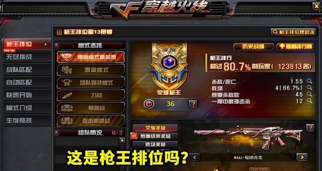 CF排位枪王4需要多少分？达到枪王4的条件是什么？  第1张